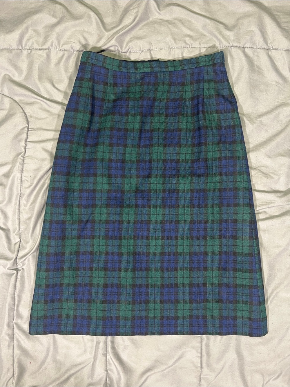 Vintage Pendleton Skirt Women's M Green Blue Tartan Plaid Wool Midi A Pleated
